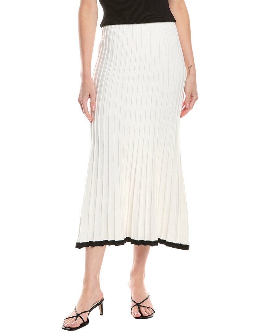 Madison Miles Midi Skirt In White