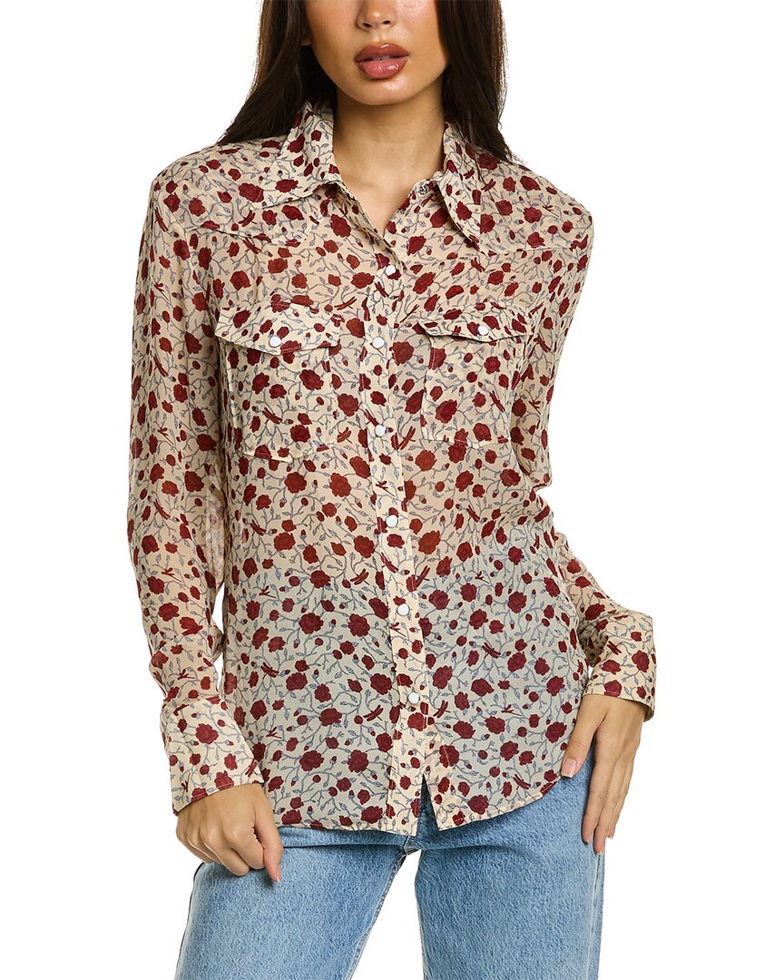 Rag & Bone Farren Floral Button-up Shirt In Red