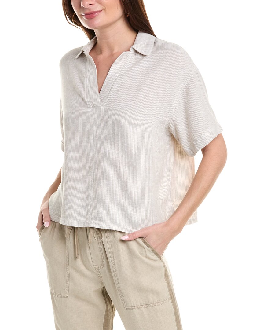Shop Splendid Kailyn Linen-blend Shirt In Brown