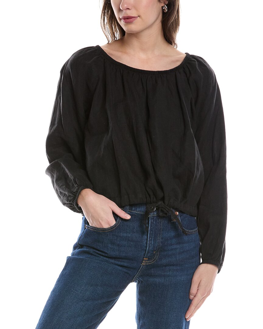 JAMES PERSE JAMES PERSE GATHERED LINEN BLOUSE