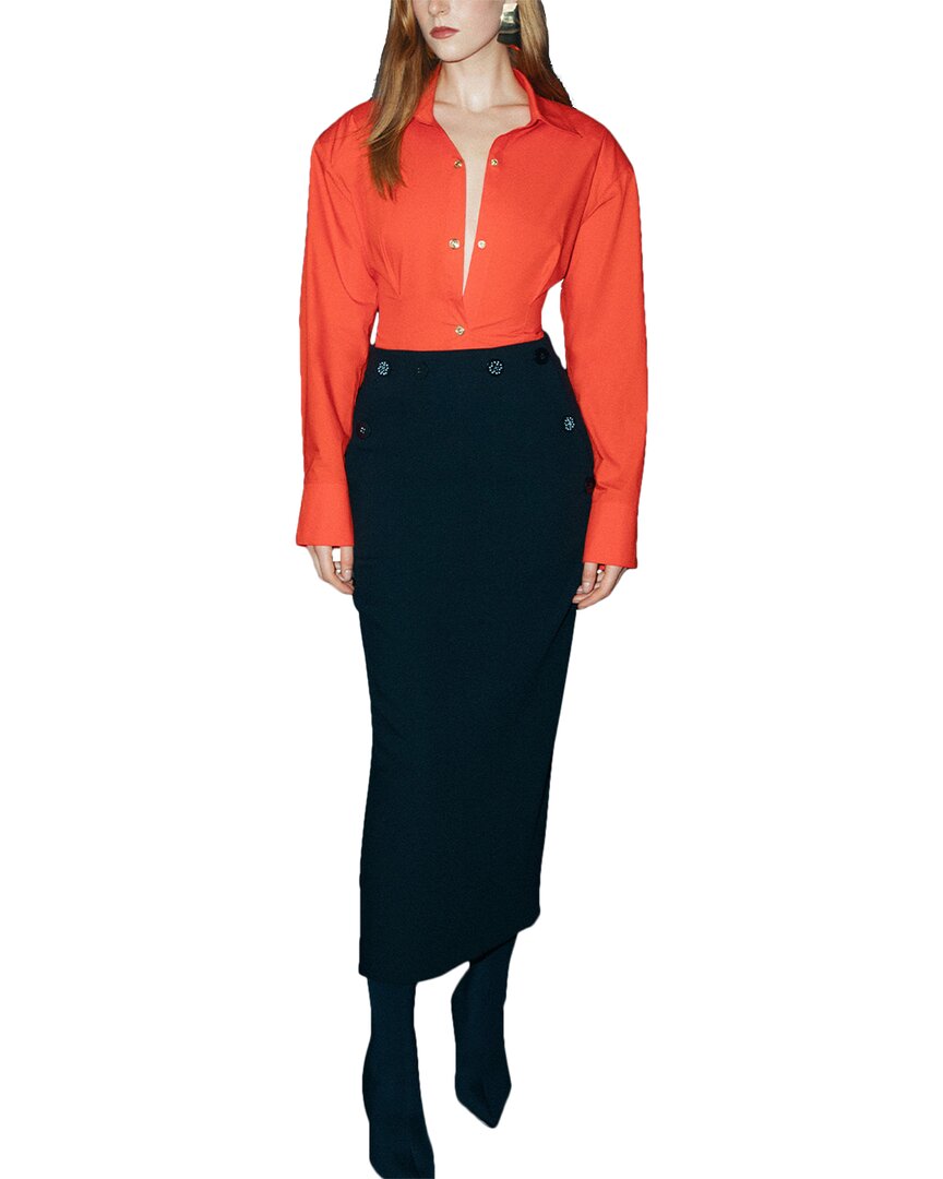 NOCTURNE NOCTURNE SHOULDER PAD SLIM FIT SHIRT 