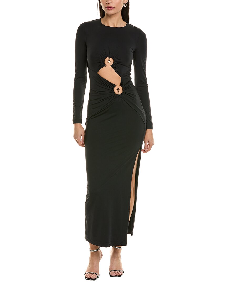 Bardot Neve Long-sleeve Maxi Dress In Black