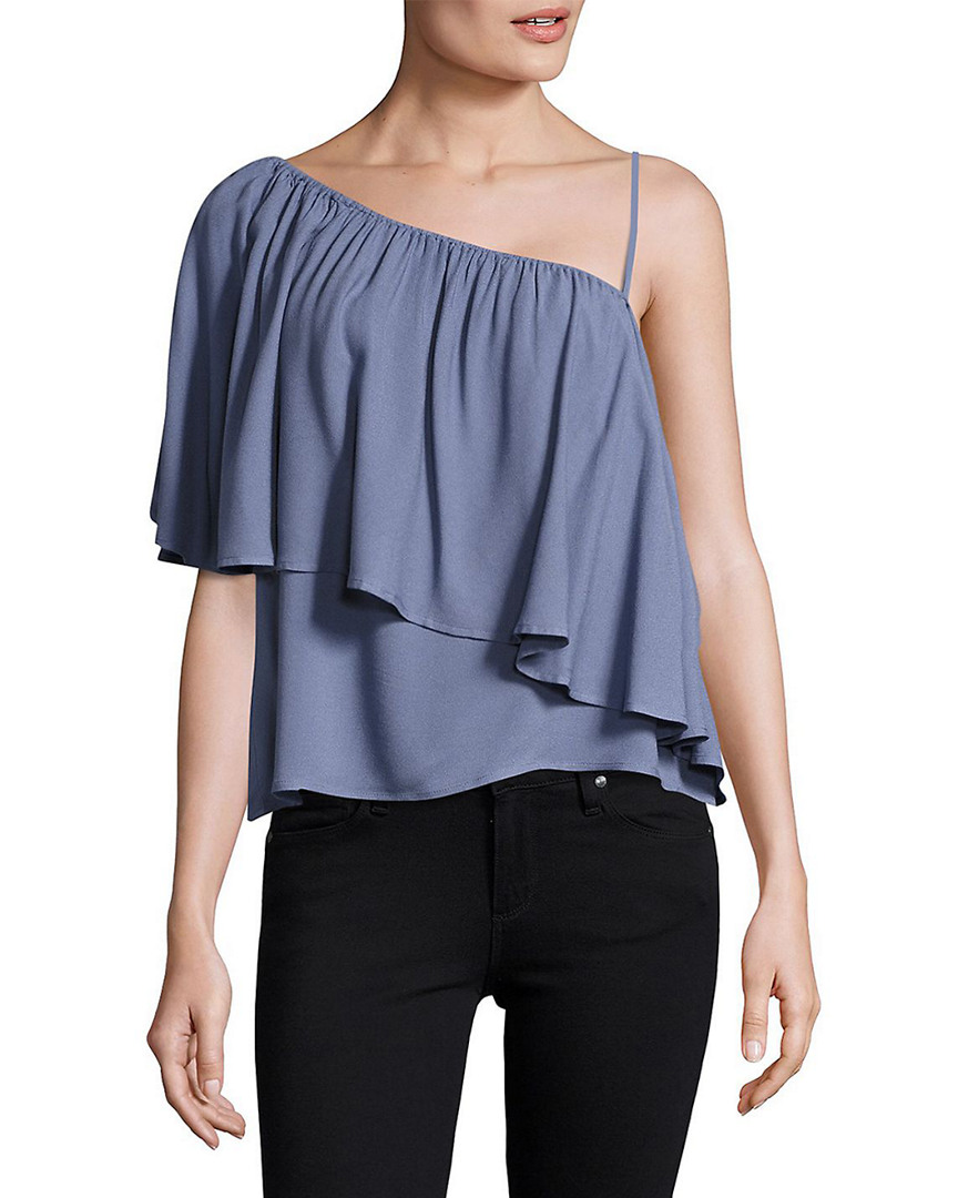 Image of Ella Moss Chambray Ruffle Top