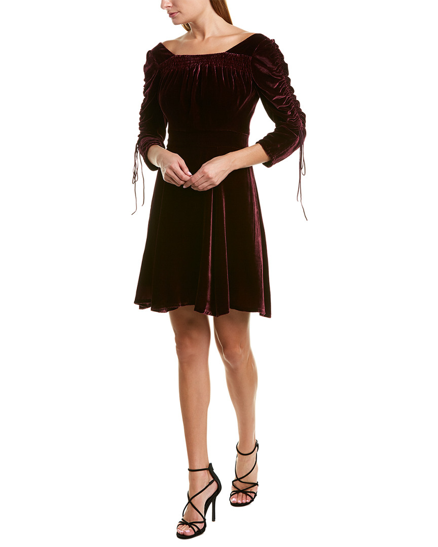 Image of The Kooples Bliss Velvet Silk-Blend Mini Dress
