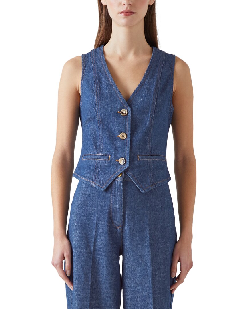 Lk Bennett Ami Denim Waistcoat