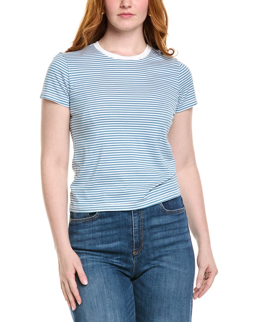 Frame Striped Crewneck Tee In Blue