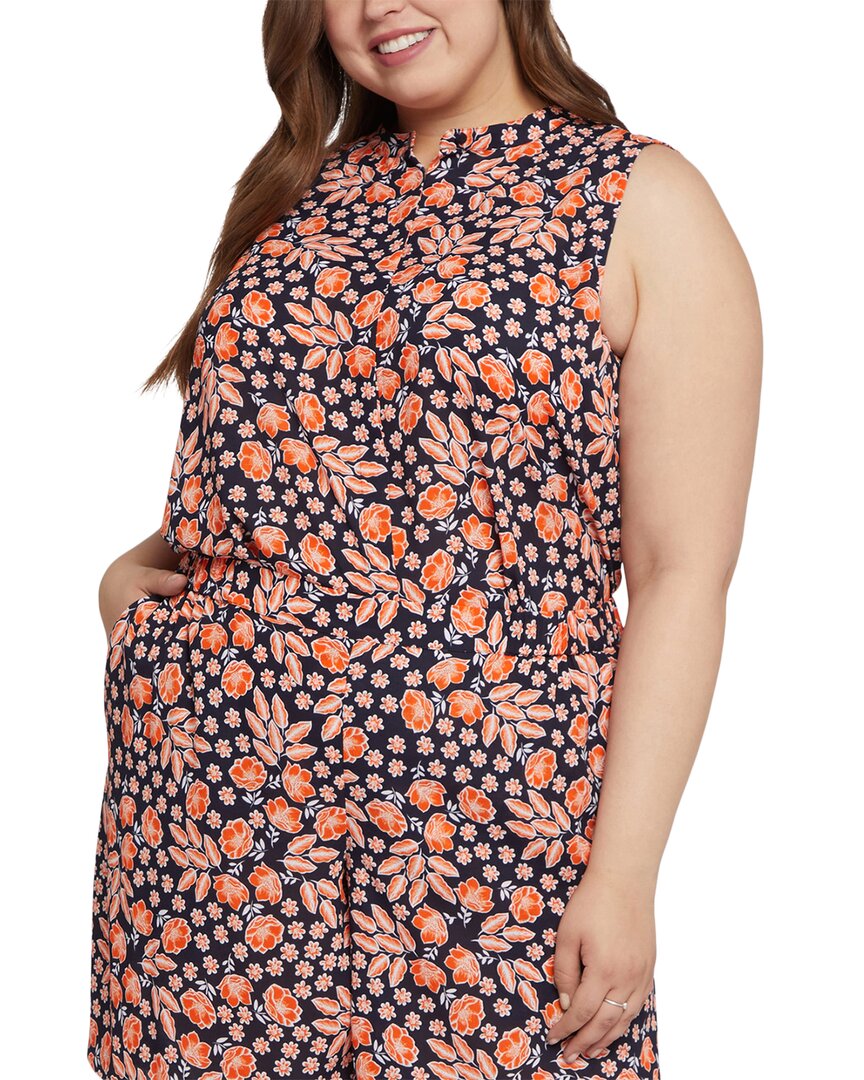 Nydj Plus Mandarin Rose Haven Blouse & Short Set