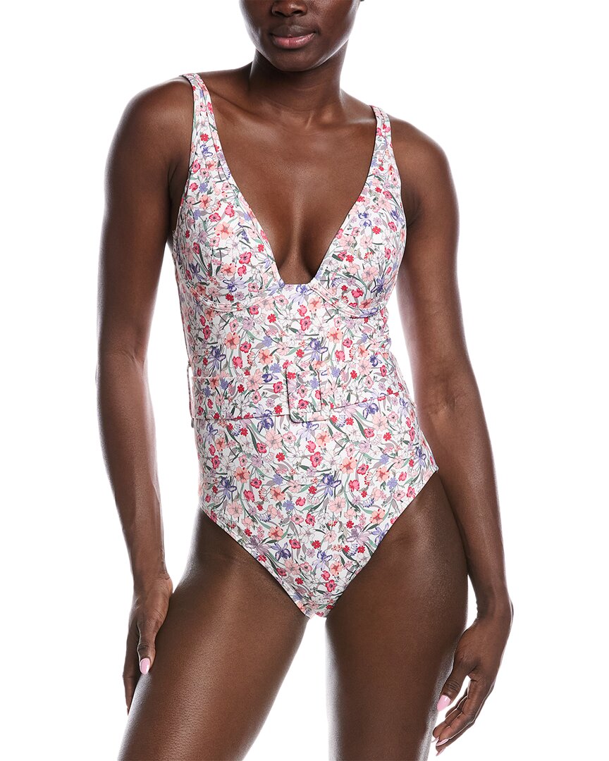 【THE MOZZ】Allen Belted One Piece Solid and Striped The Spencer Belted One-Piece Swimsuit