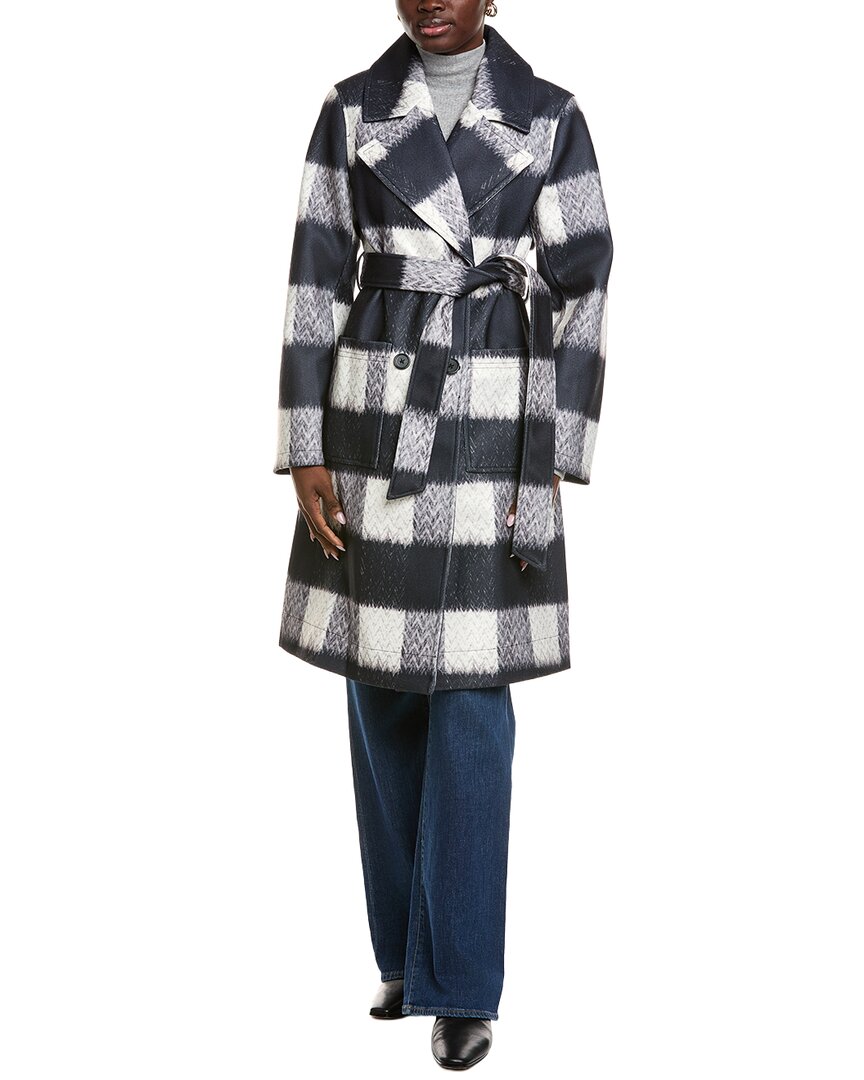 Nvlt Buffalo Belted Coat In Black
