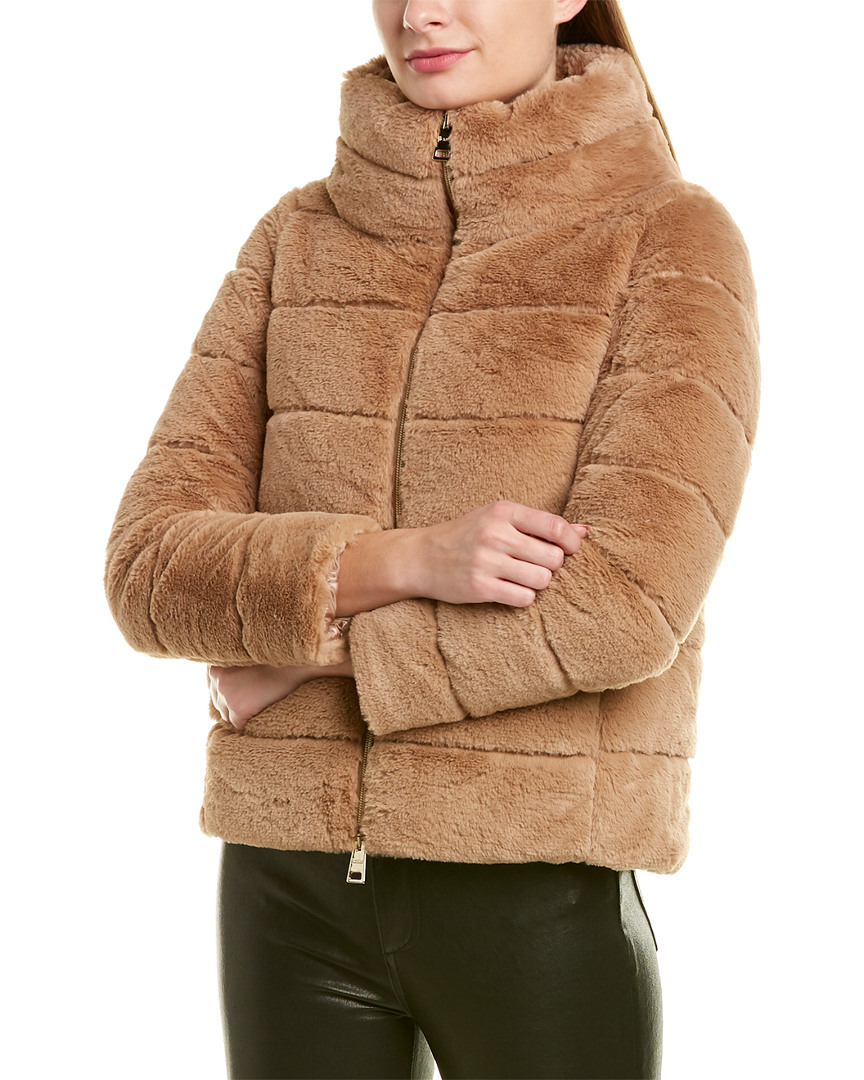 Herno Short Fuzzy Jacket Women's Brown 44 eBay