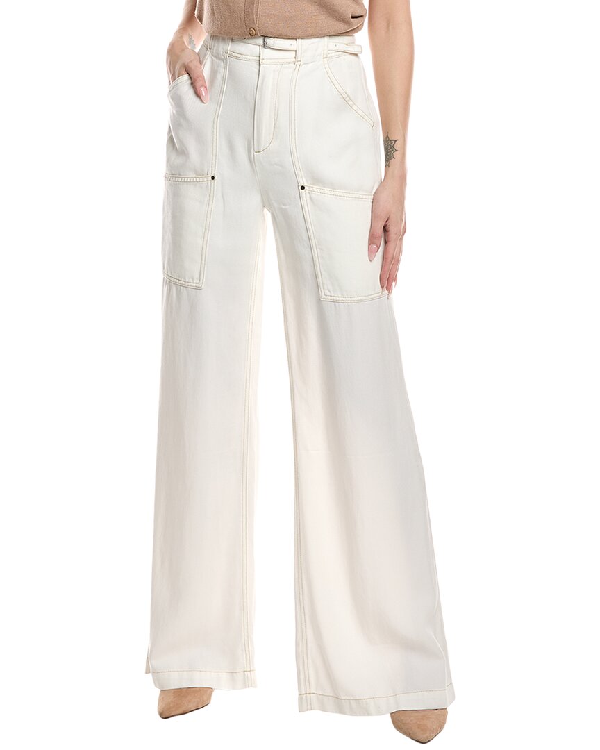 Hugo Boss Womens Pocket Cotton Ankle Pants In White