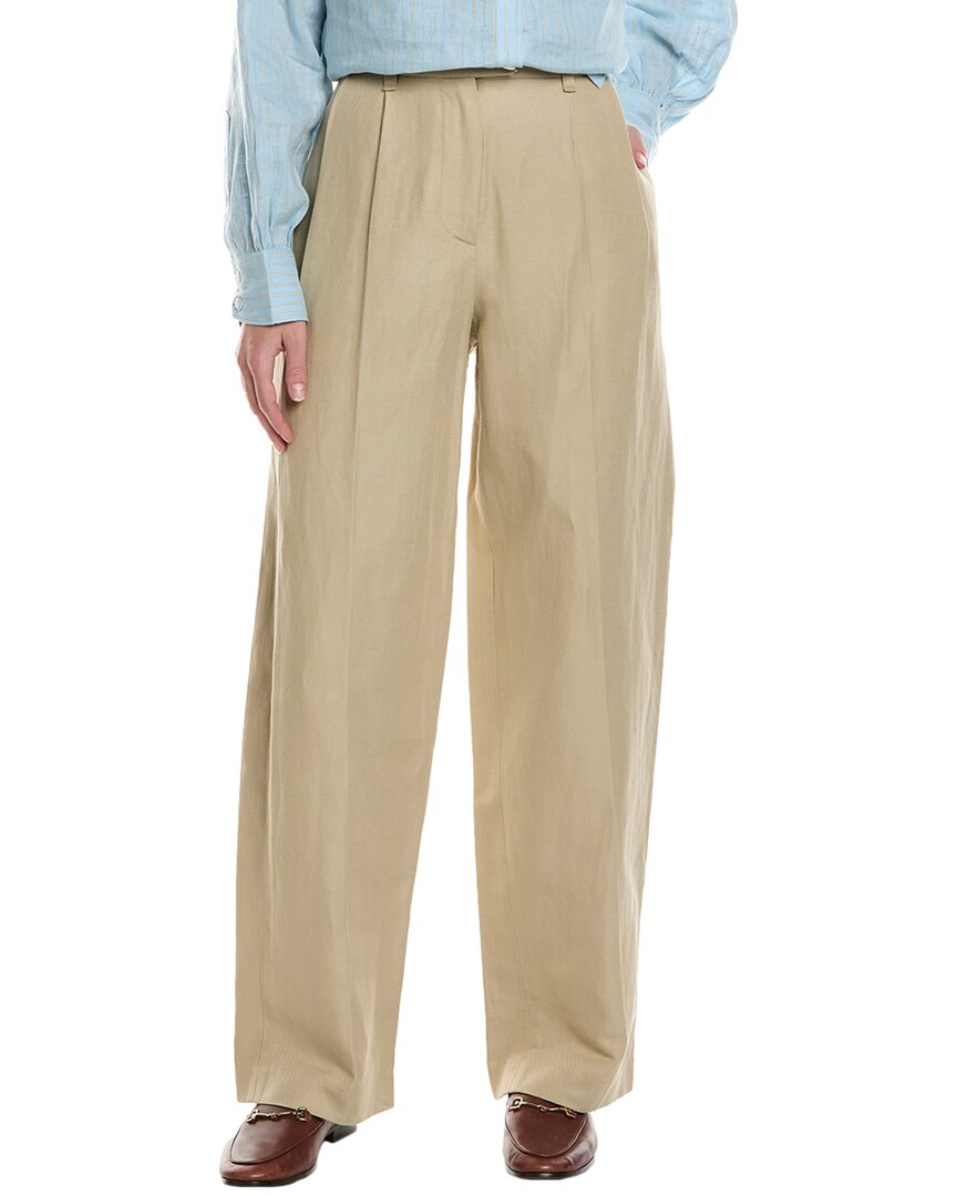 Rag & Bone Newman Linen-blend Pant In Brown