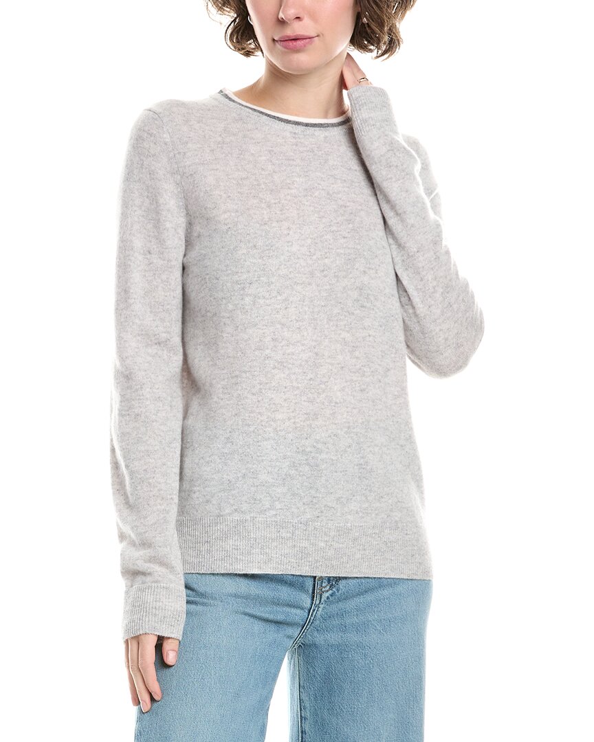 Incashmere Ringer Cashmere Sweater In Gray
