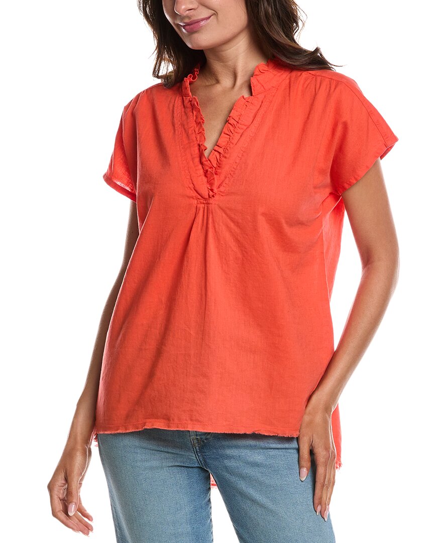 XCVI XCVI WEARABLES IDRA RUFFLE LINEN-BLEND TOP