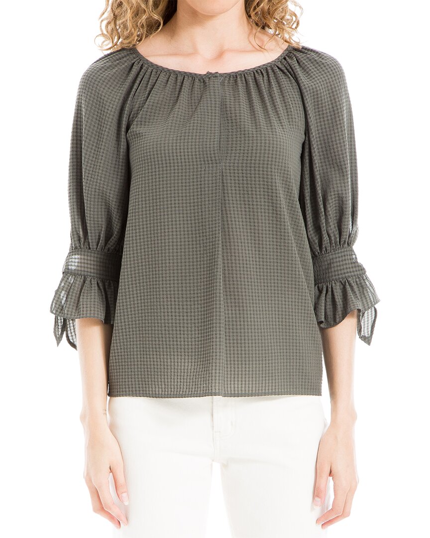 MAX STUDIO MAX STUDIO TIE ELBOW-SLEEVE BLOUSE