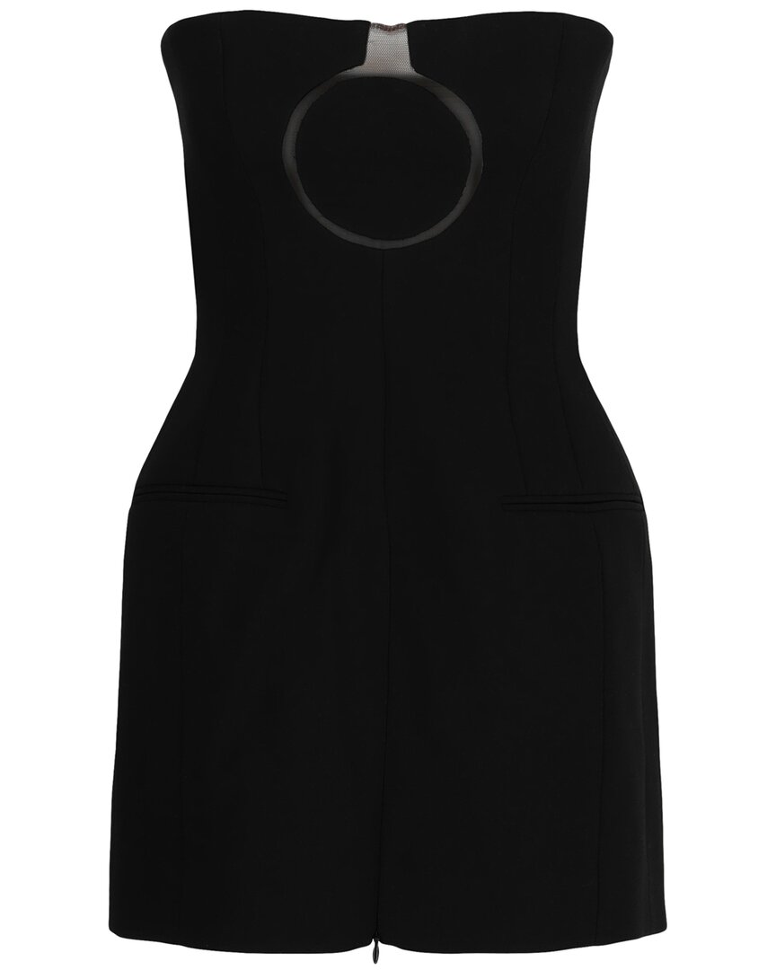 Ferragamo Pure Wool Mini Dress With Tulle Insert