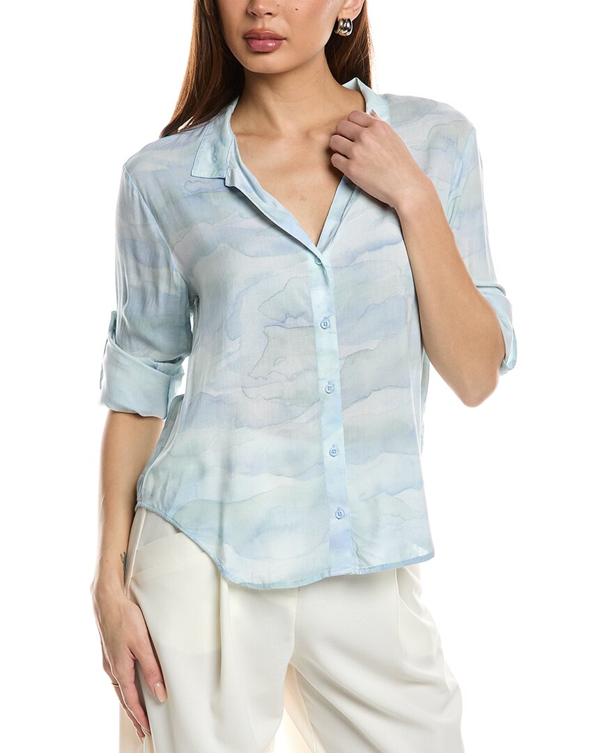 Shop Bella Dahl Capri Button-down Shirt In Blue