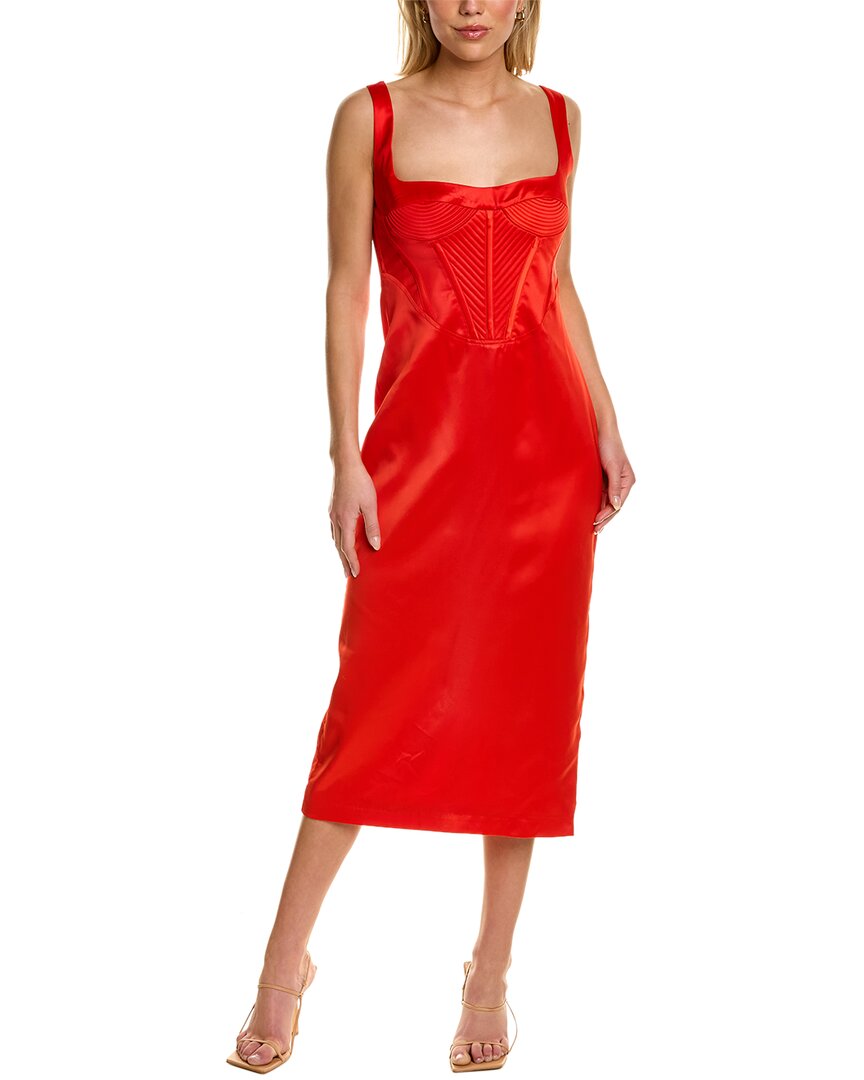 Bardot Elodie Midi Dress In Red