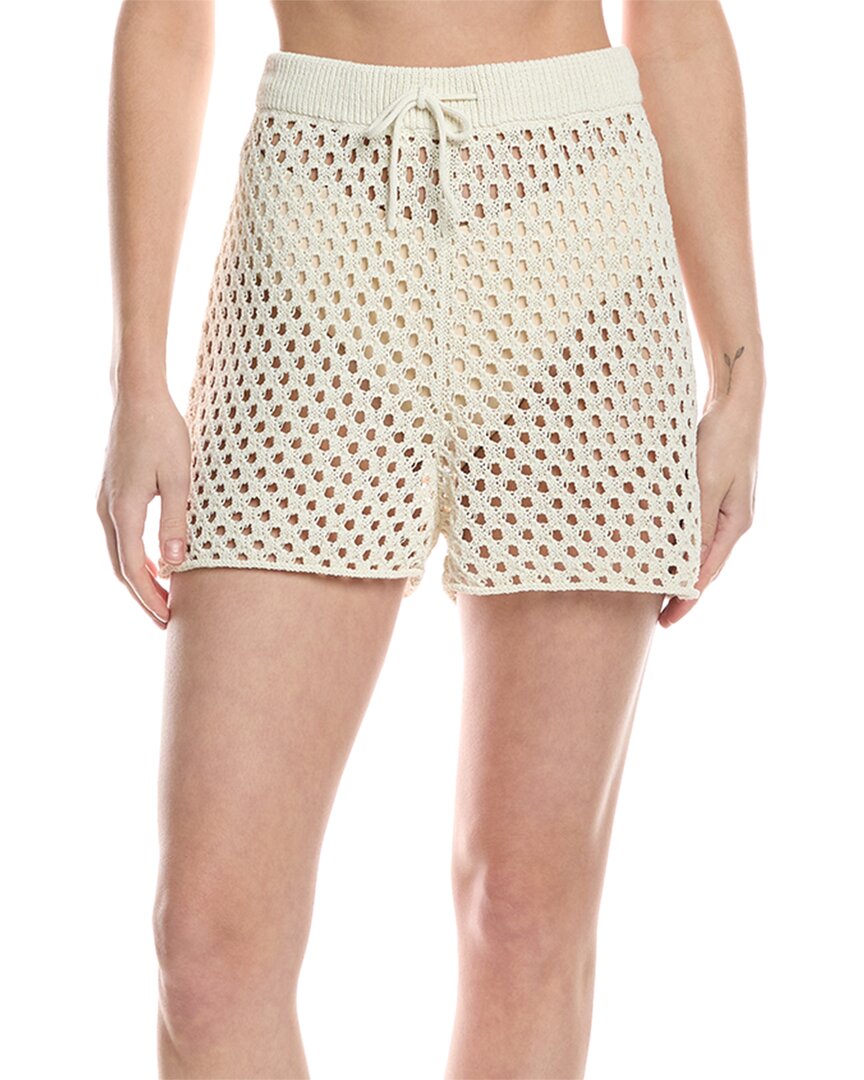 Sweaty Betty Beachside Crochet Shorts Lily White In White