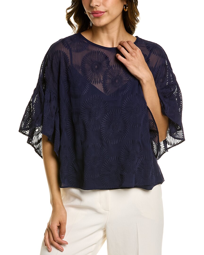 Ted Baker Brionni Embroidered Blouse In Blue