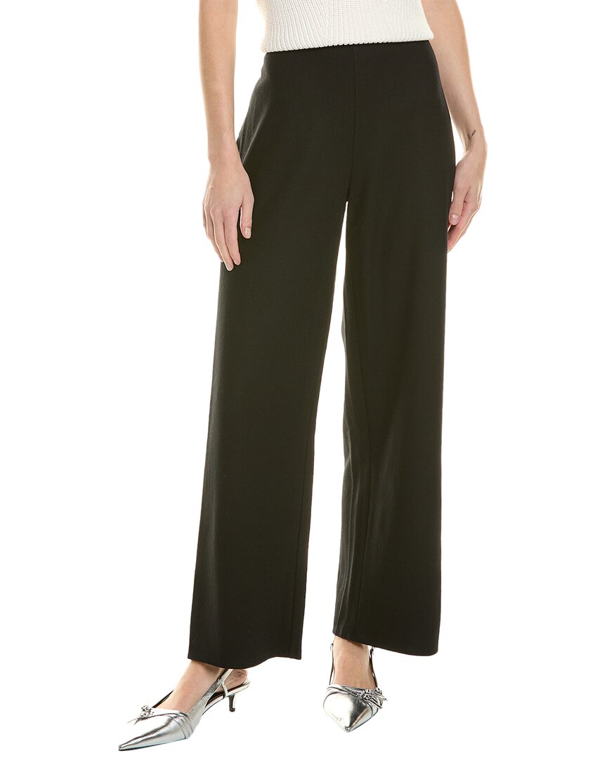 Eileen Fisher Straight Wool Pant In Black