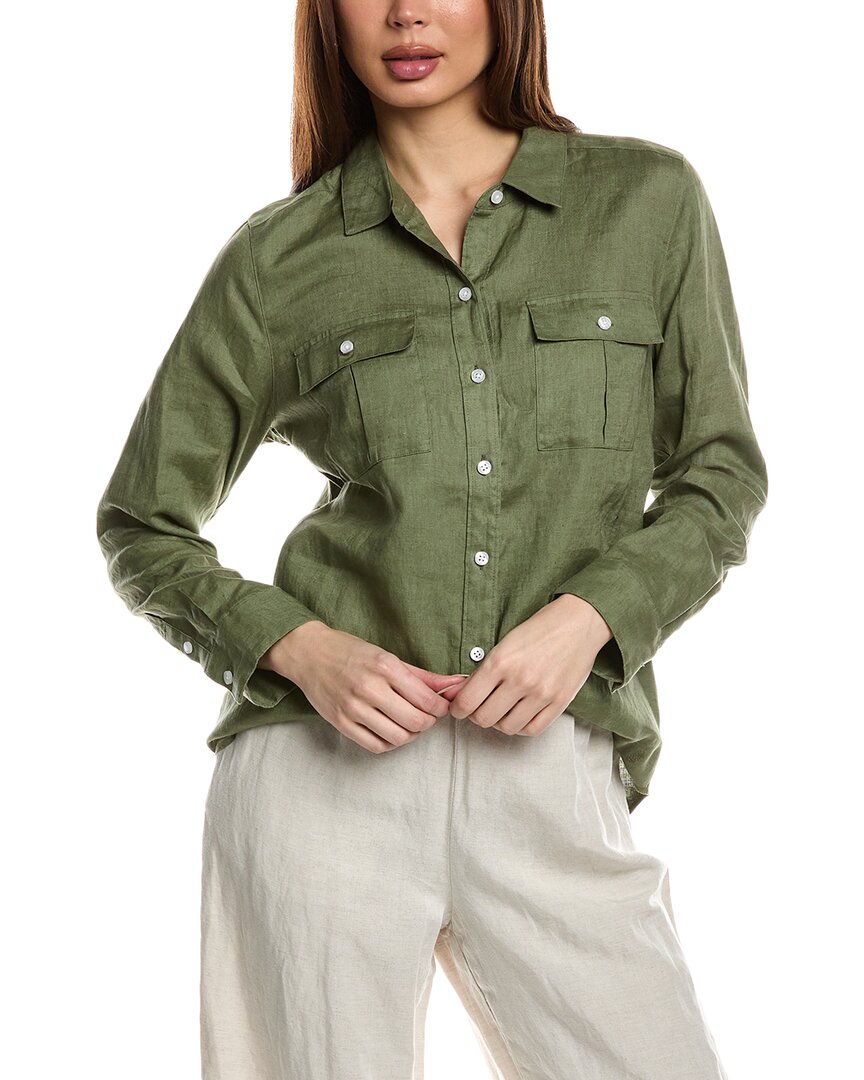 Tommy Bahama Coastalina Utility Linen Shirt In Green