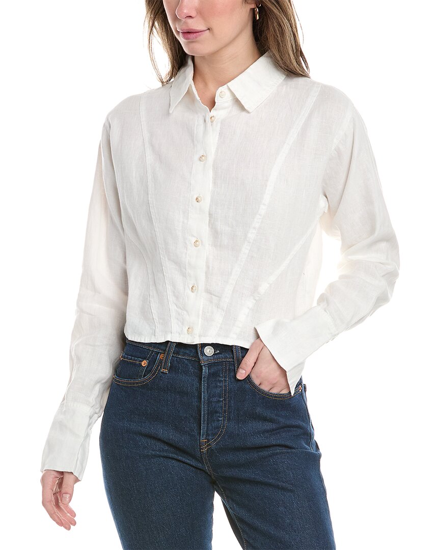 Shop Dl1961 Lisette Linen Shirt In White