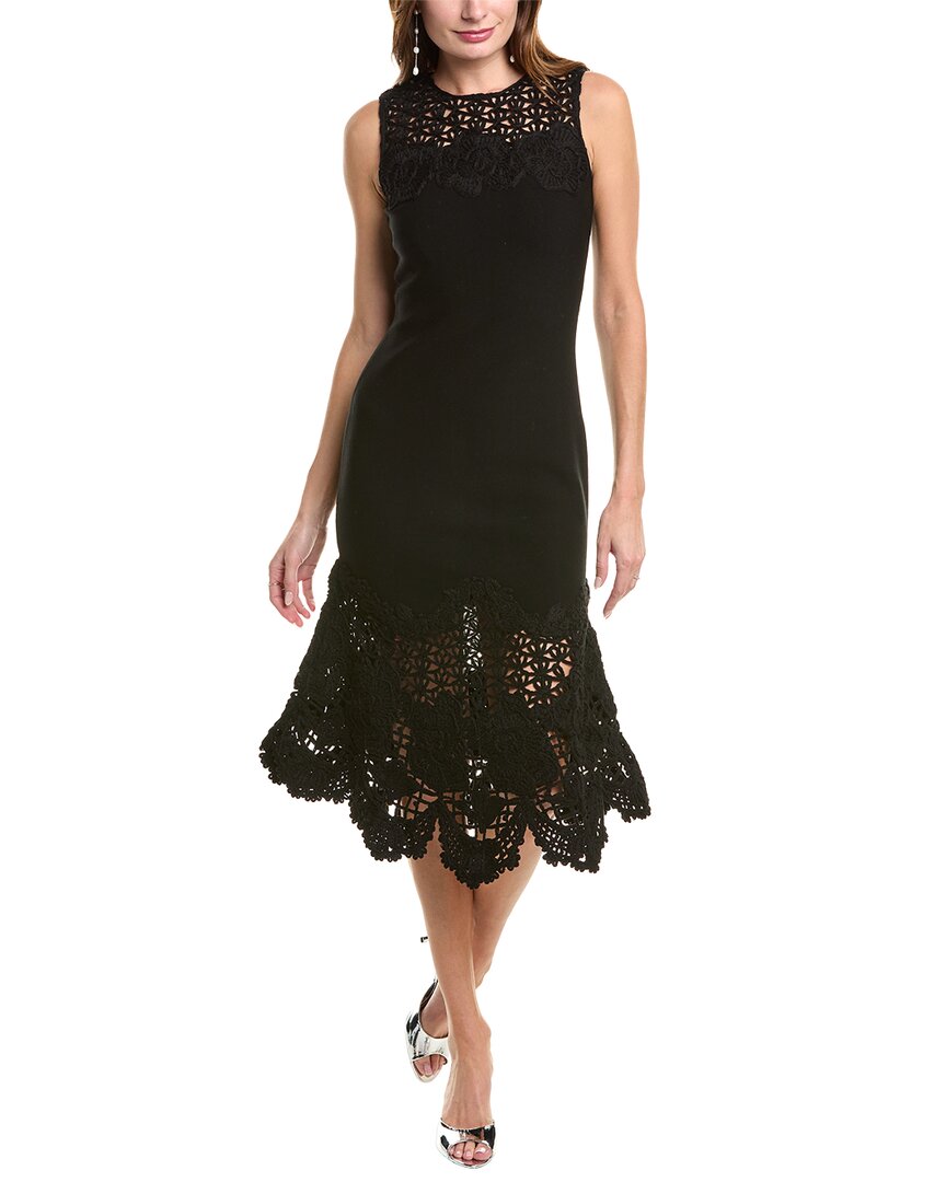 OSCAR DE LA RENTA OSCAR DE LA RENTA BIRDSNEST SCALLOP MIDI DRESS