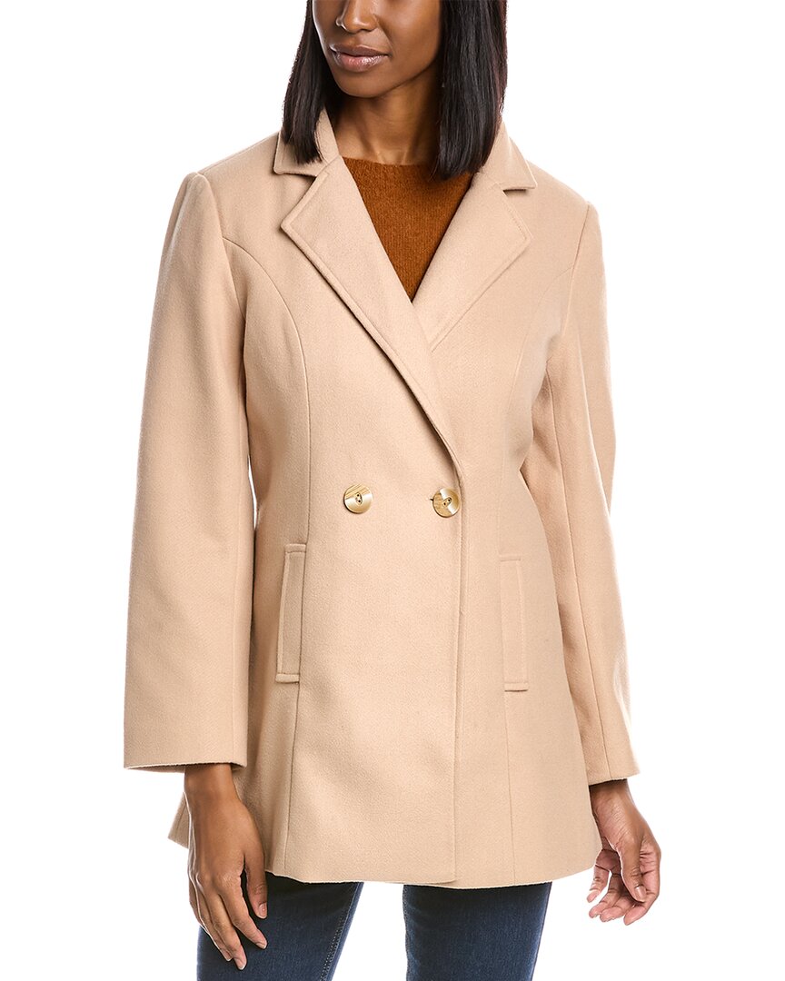 Pascale La Mode Double-breasted Coat In Beige