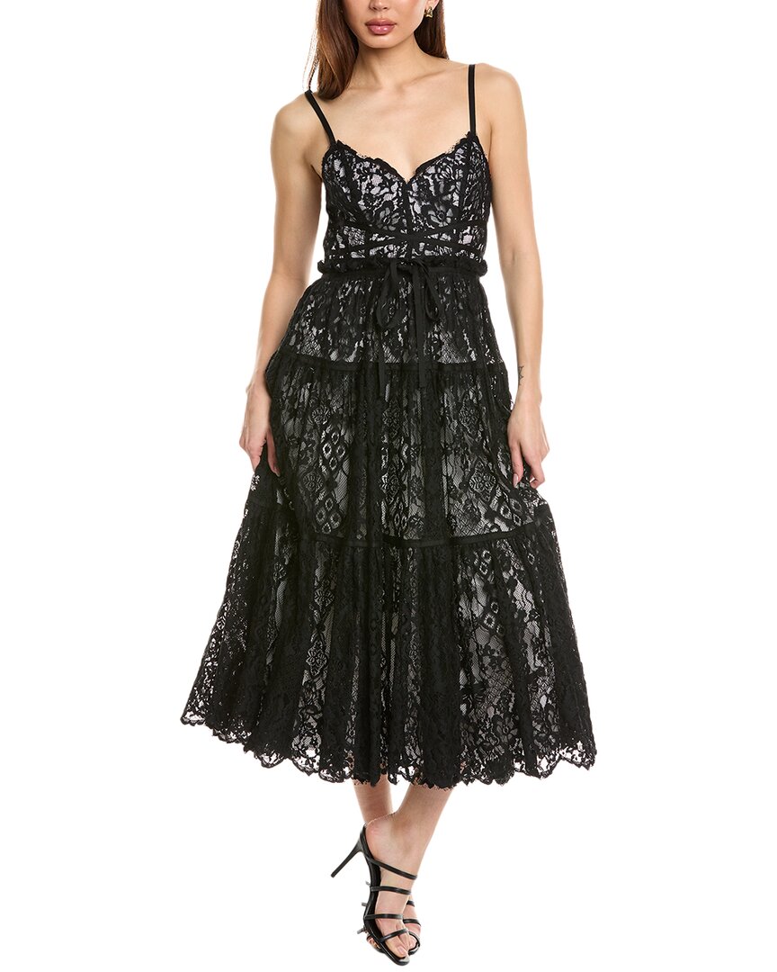 Cinq À Sept Lana Lace Midi Dress In Black