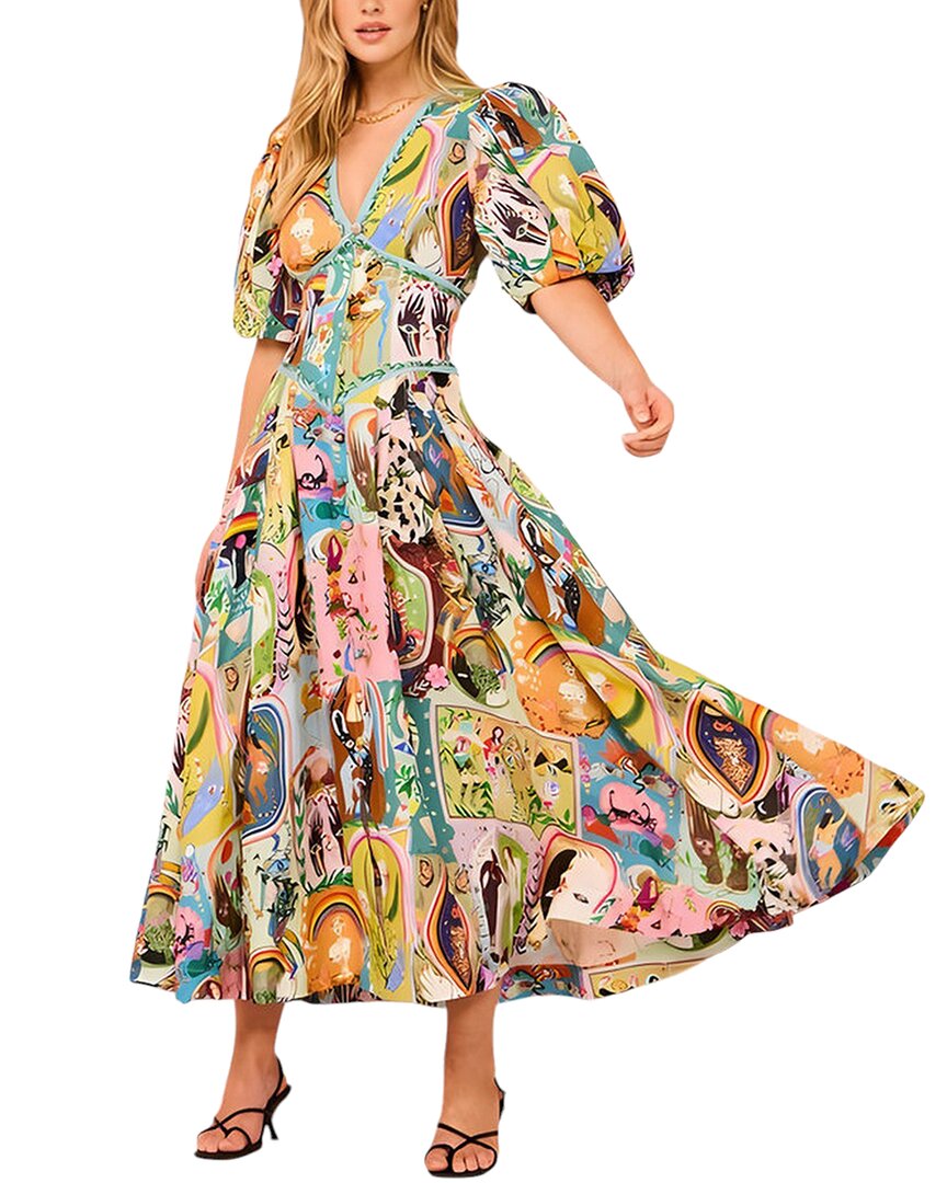 Charlotte Green Linen-blend Maxi Dress