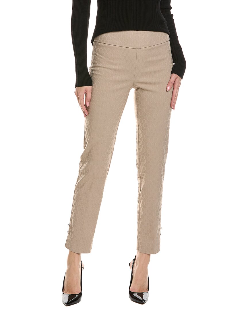 Joseph Ribkoff Hexagonal Jacquard Pant In Beige