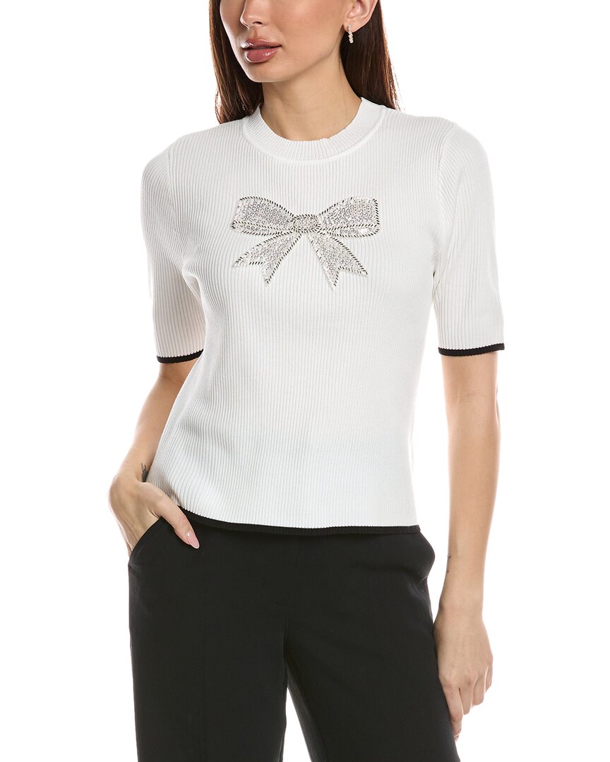 Nanette Lepore Ribbed Blouse In White