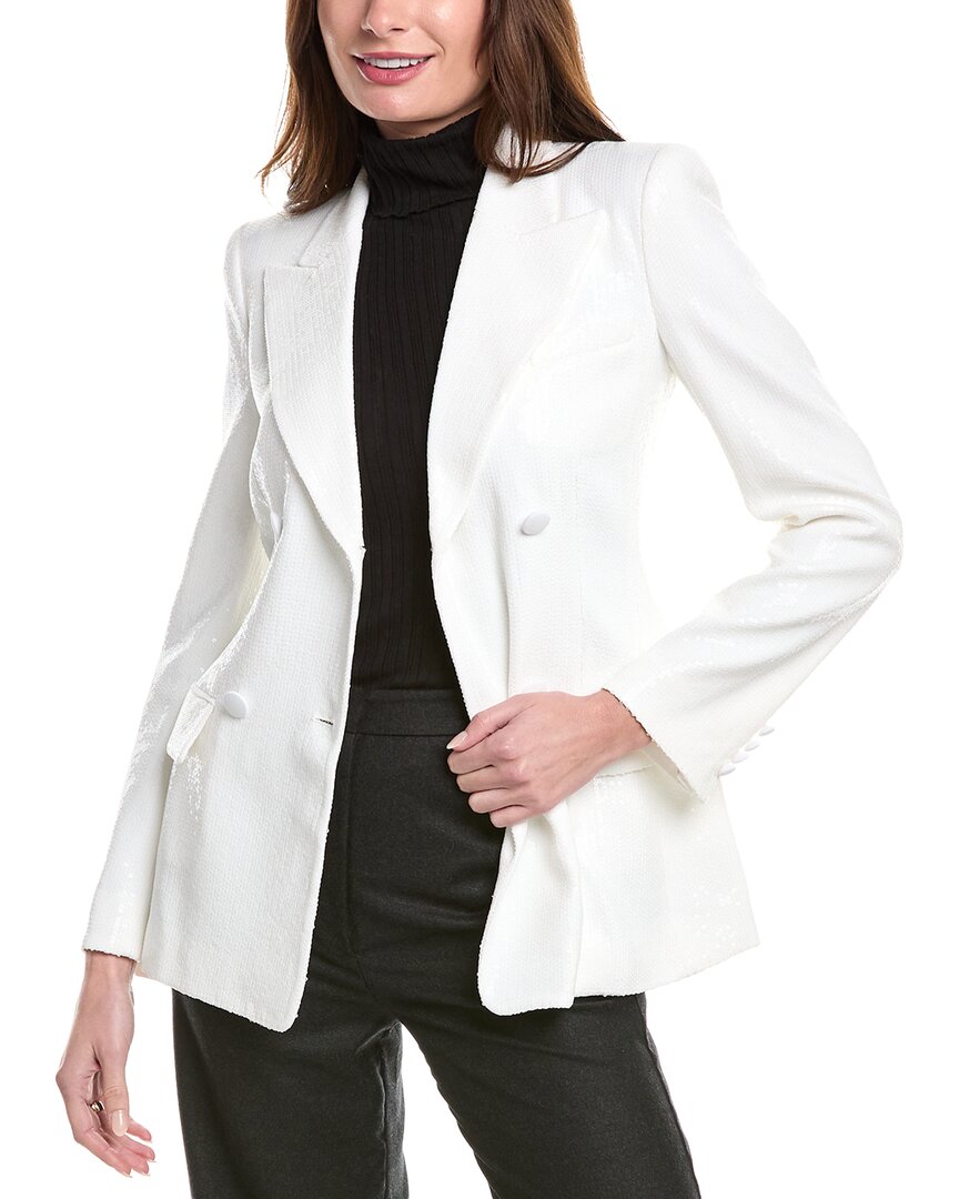 Michael Kors Collection Crepe Sable Cutaway Jacket In White