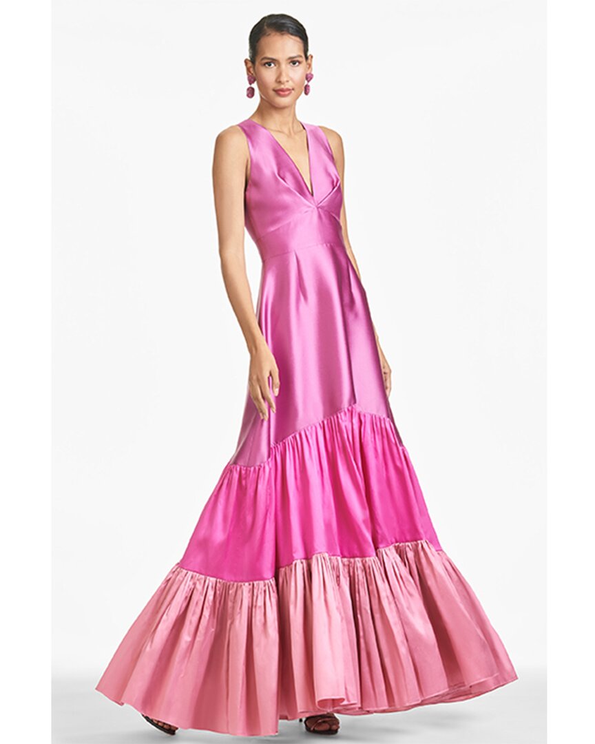 Sachin & Babi Rori Silk-blend Gown In Pink