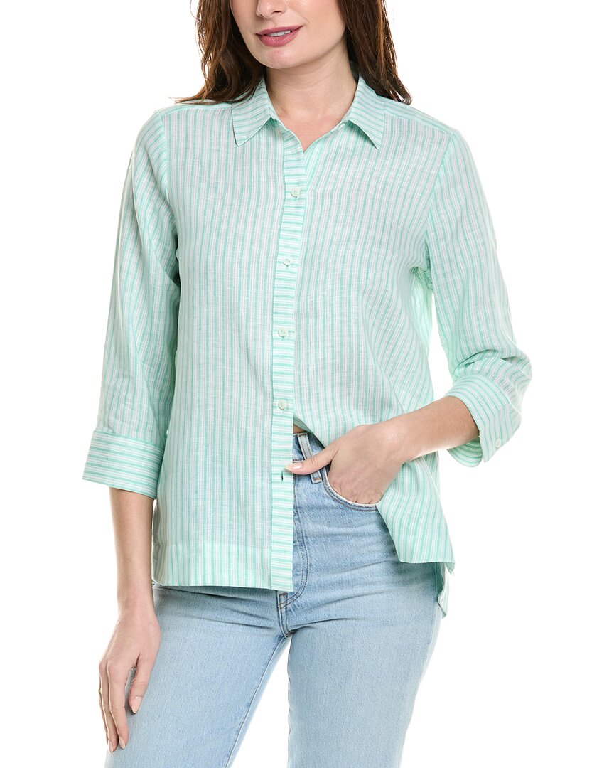 Foxcroft Harley Linen Shirt In Green
