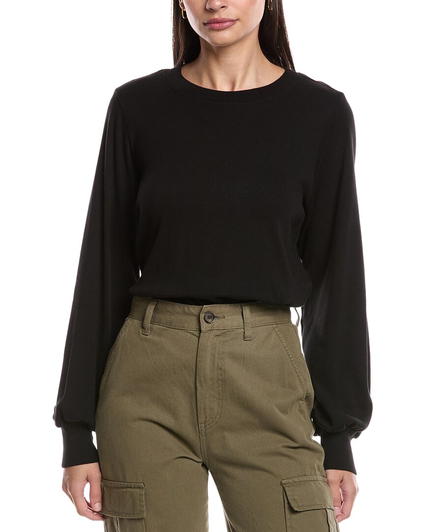 Michael Stars Mac Puff Sleeve Pullover In Black