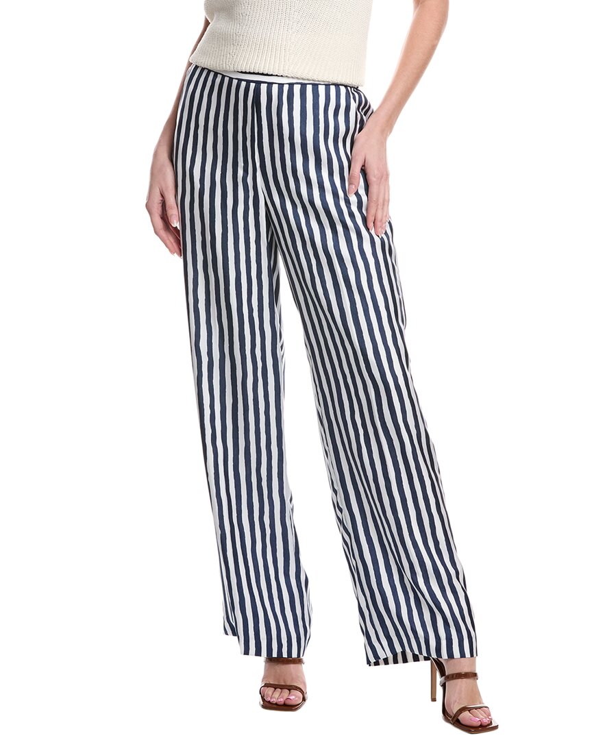 Theory Relax Silk Pant In Blue