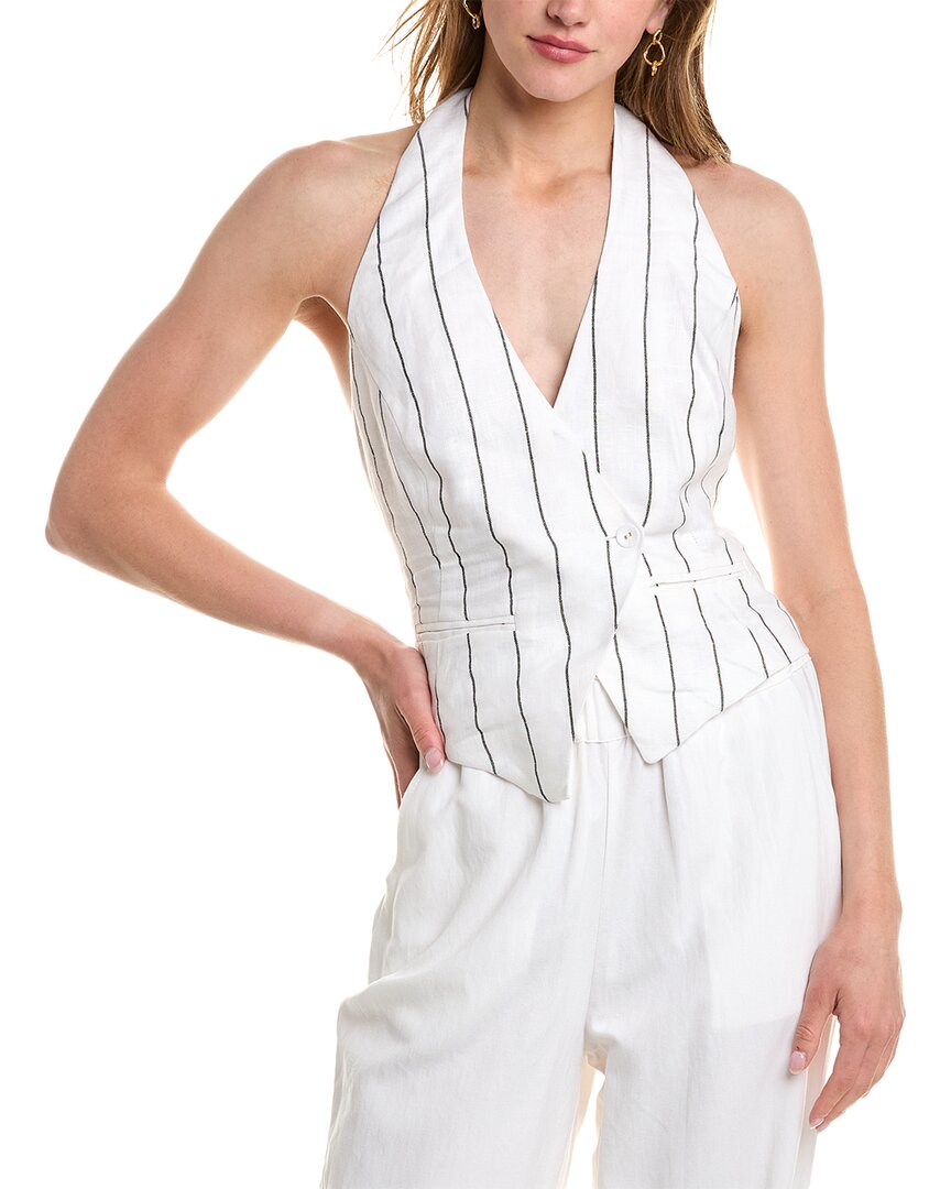 Shop Nicholas Aurelia Asymmetrical Linen Vest In White
