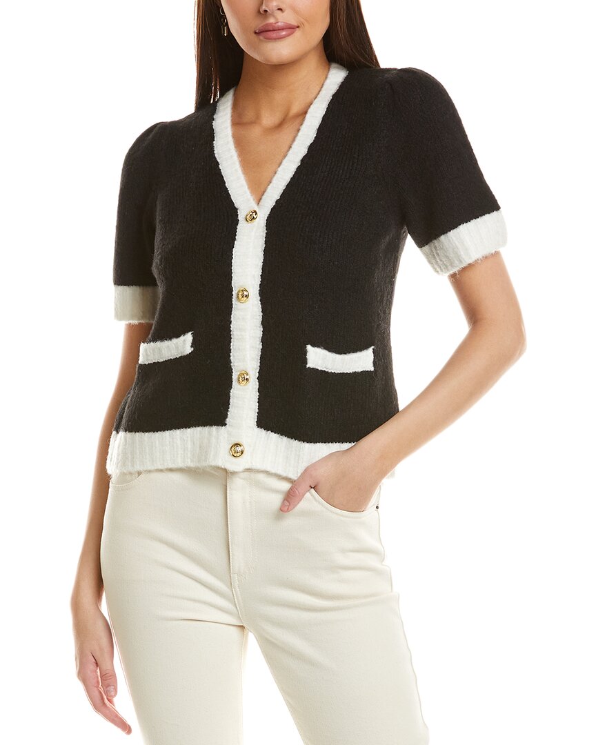 CECE CECE FUZZY WOOL-BLEND CARDIGAN