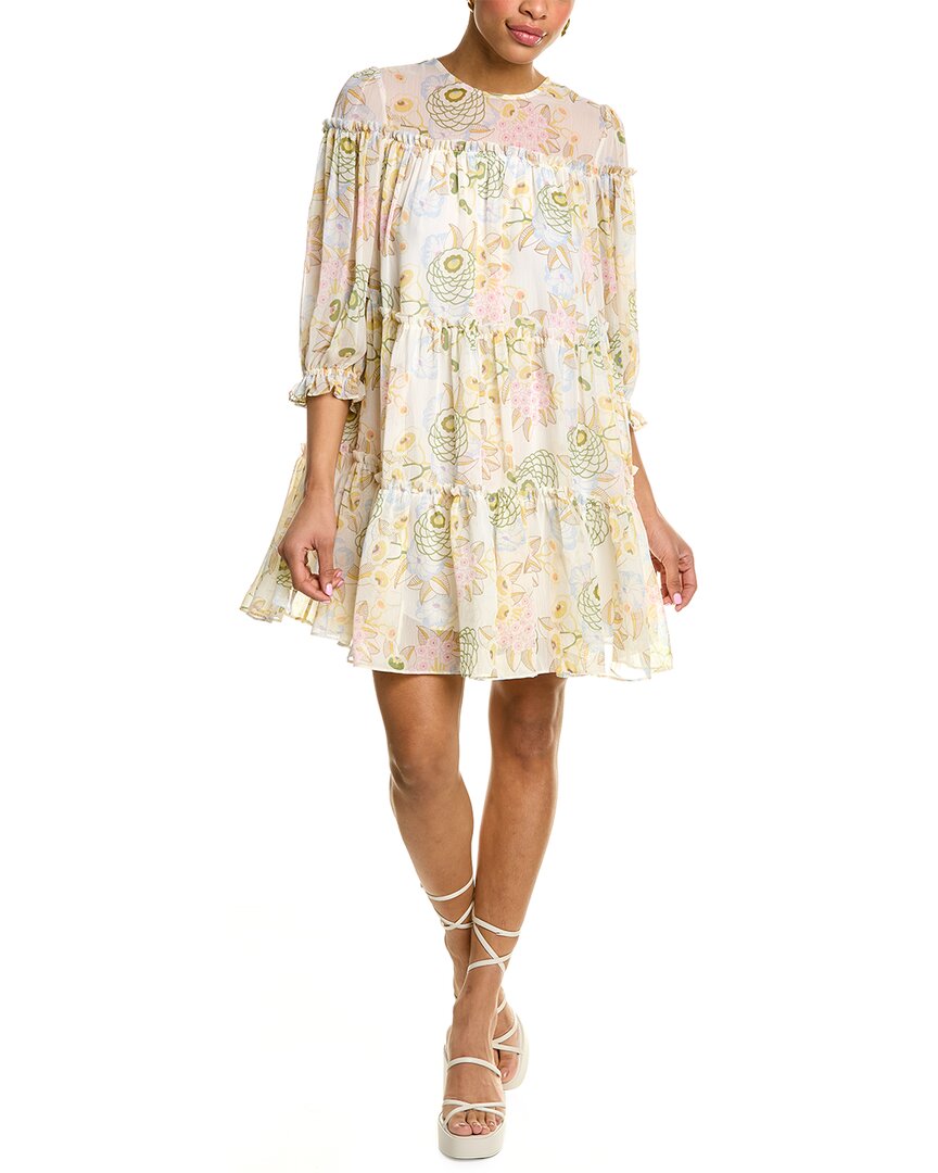 Shop Ted Baker Tiered Mini Dress In White