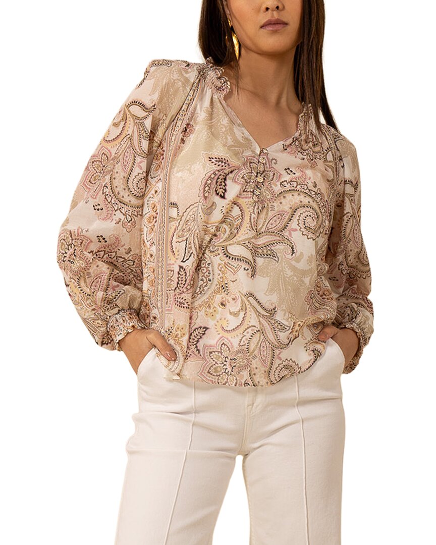 Hale Bob Silk-blend Mallory Blouse In Neutral