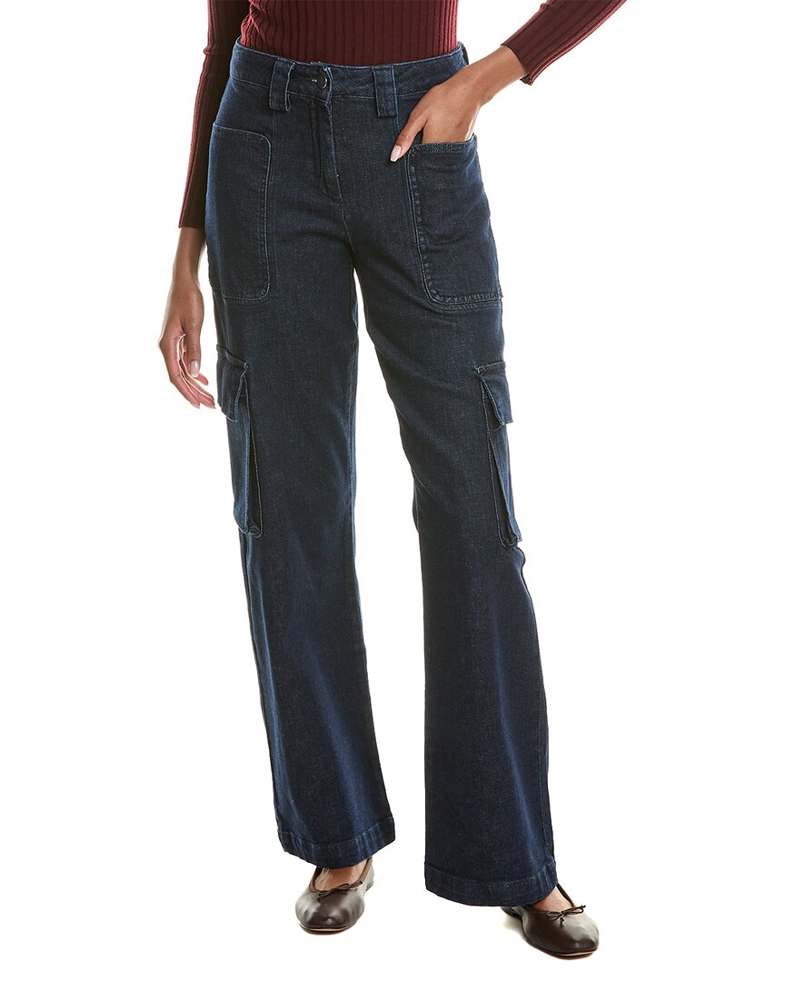 Ba&sh Moloy Monogram-jacquard Straight-leg Trousers In Blue