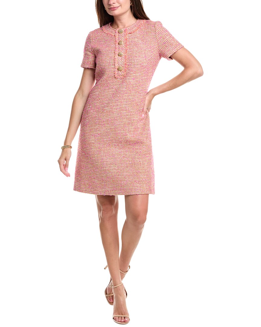 St John St. John Eyelash Tweed Dress In Pink
