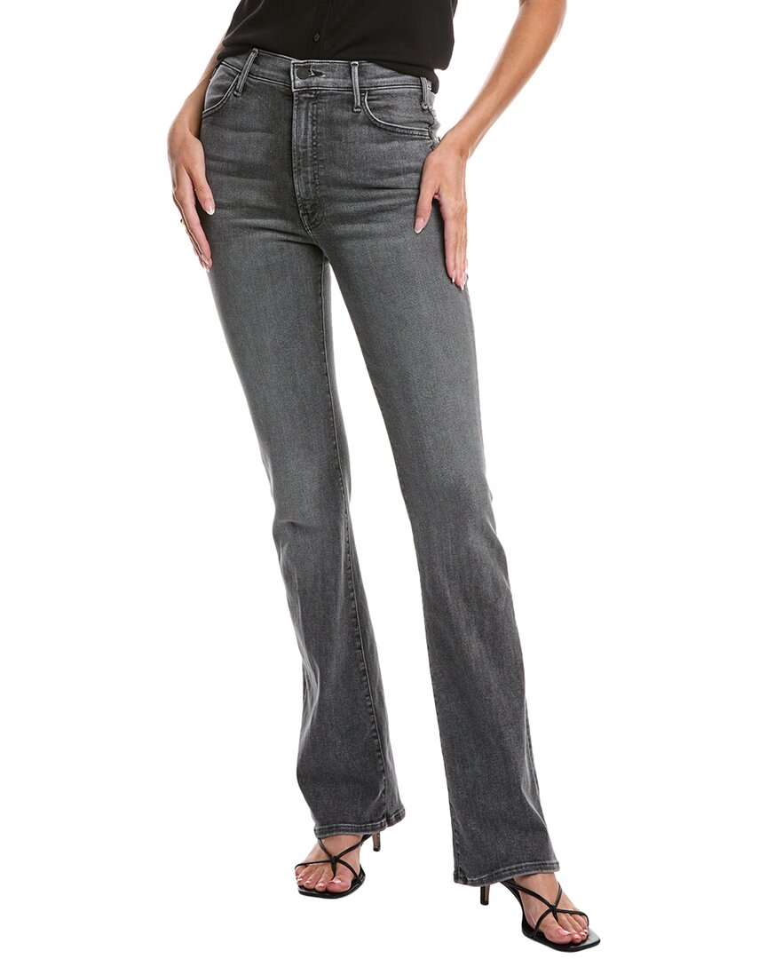 Mother The High Waisted Rascal Slice Undone Hem Friday The 13th Jeans In Grey