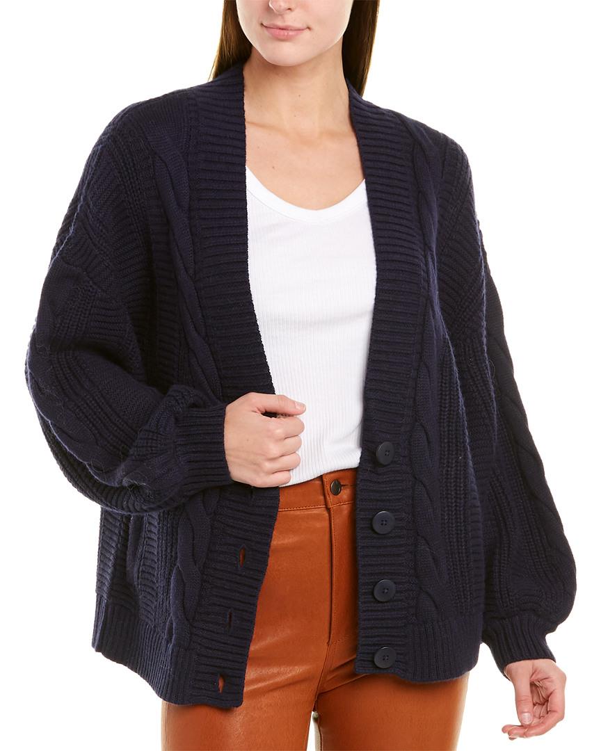 cropped ribbed alpaca blend cardigan