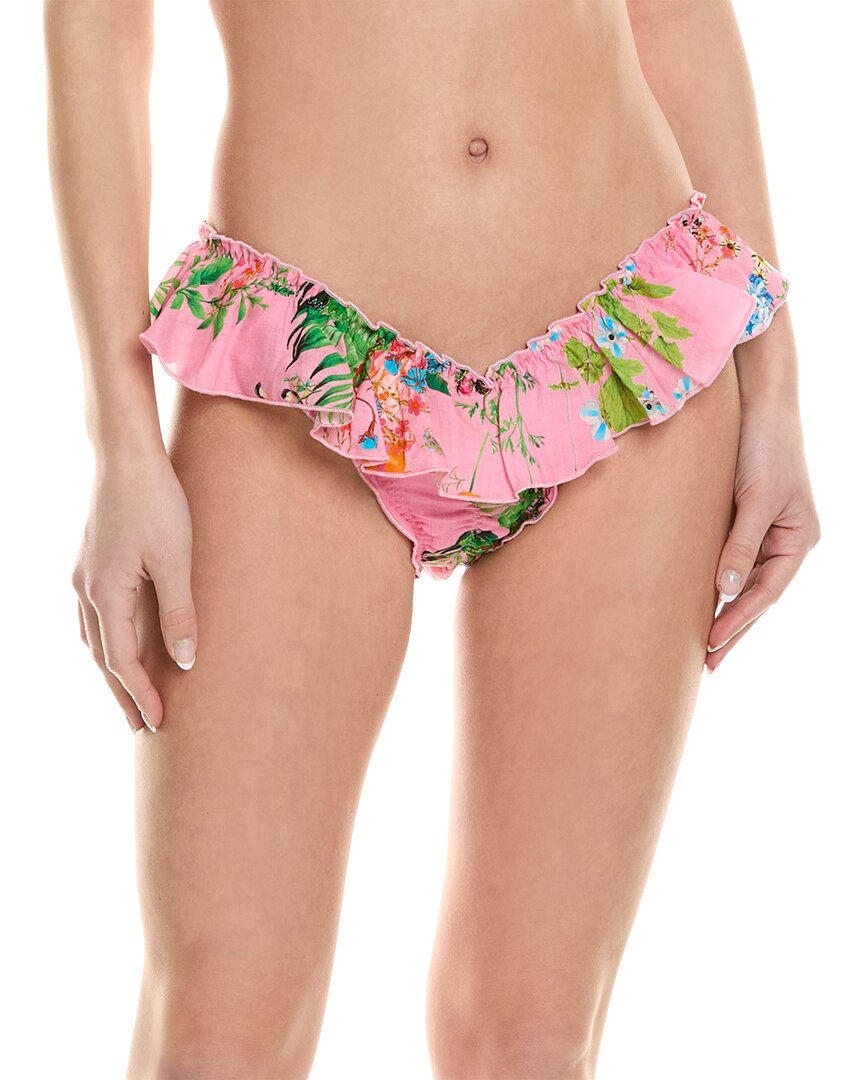 Shop Cynthia Rowley Flirt Ruffle Bikini Bottom In Pink