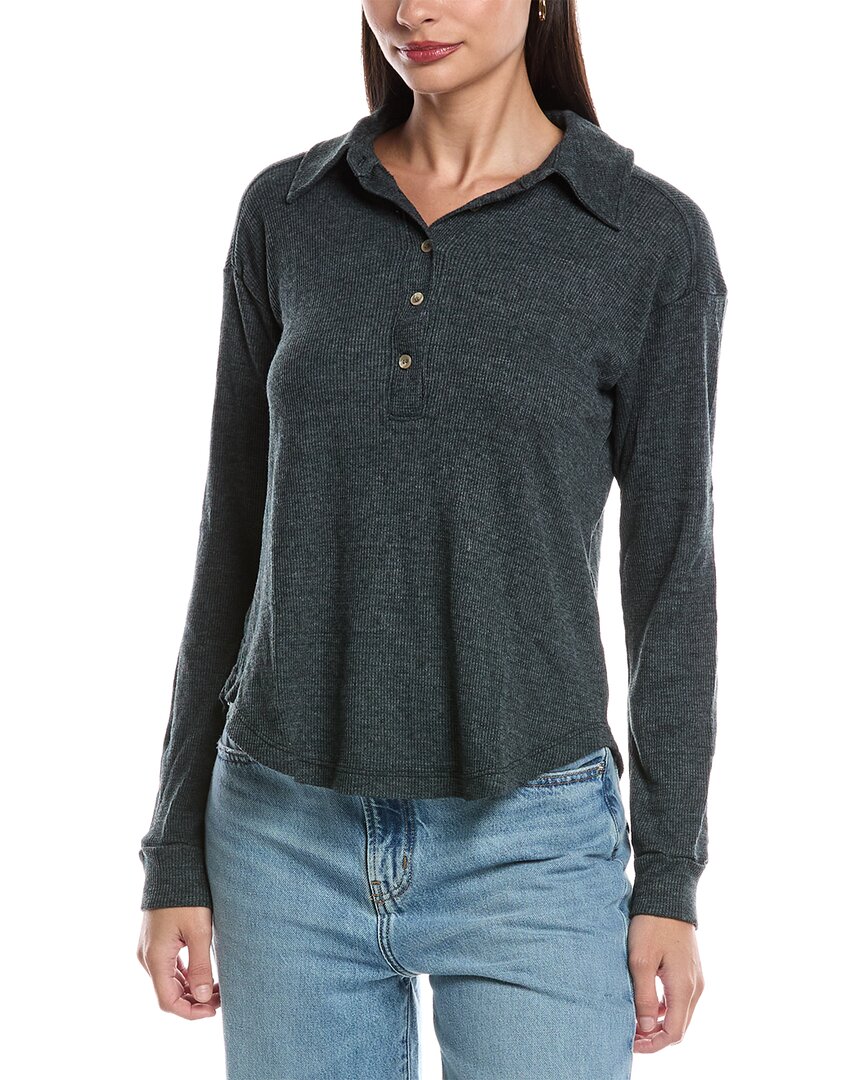 Michael Stars Amina Henley Shirt In Gray