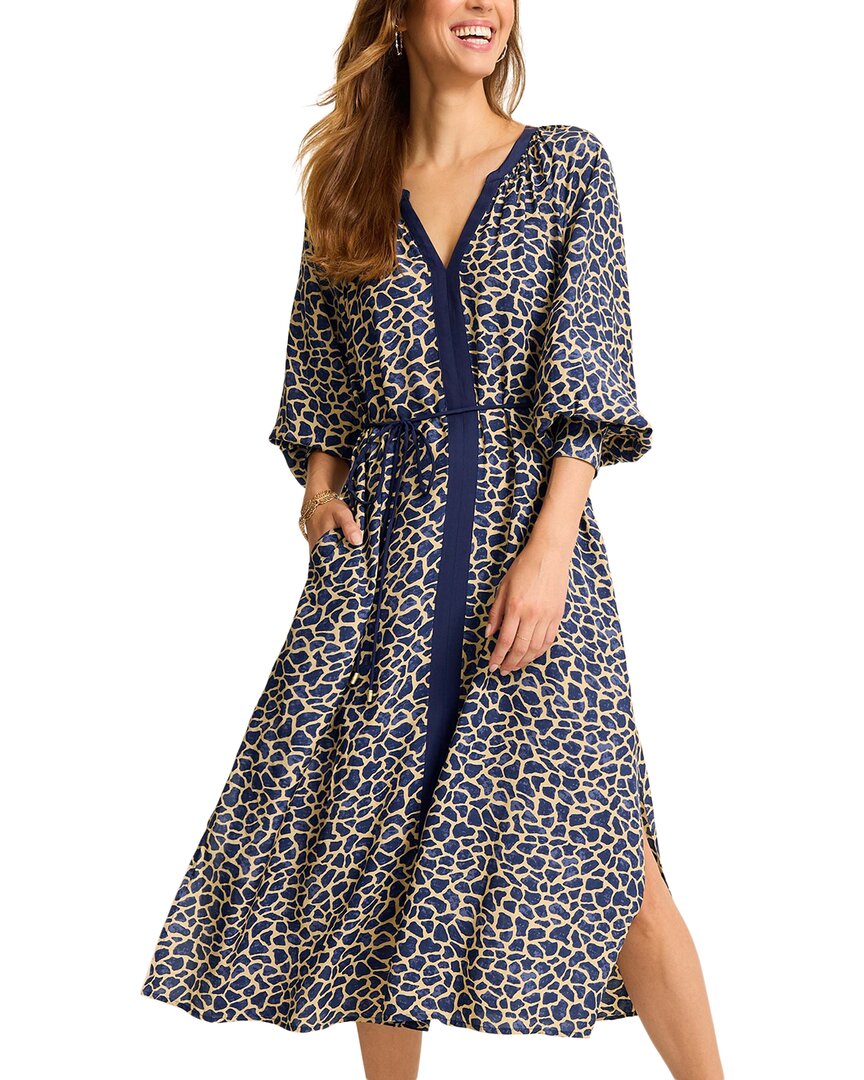 Tommy Bahama Safari Spots Midi Dress In Blue