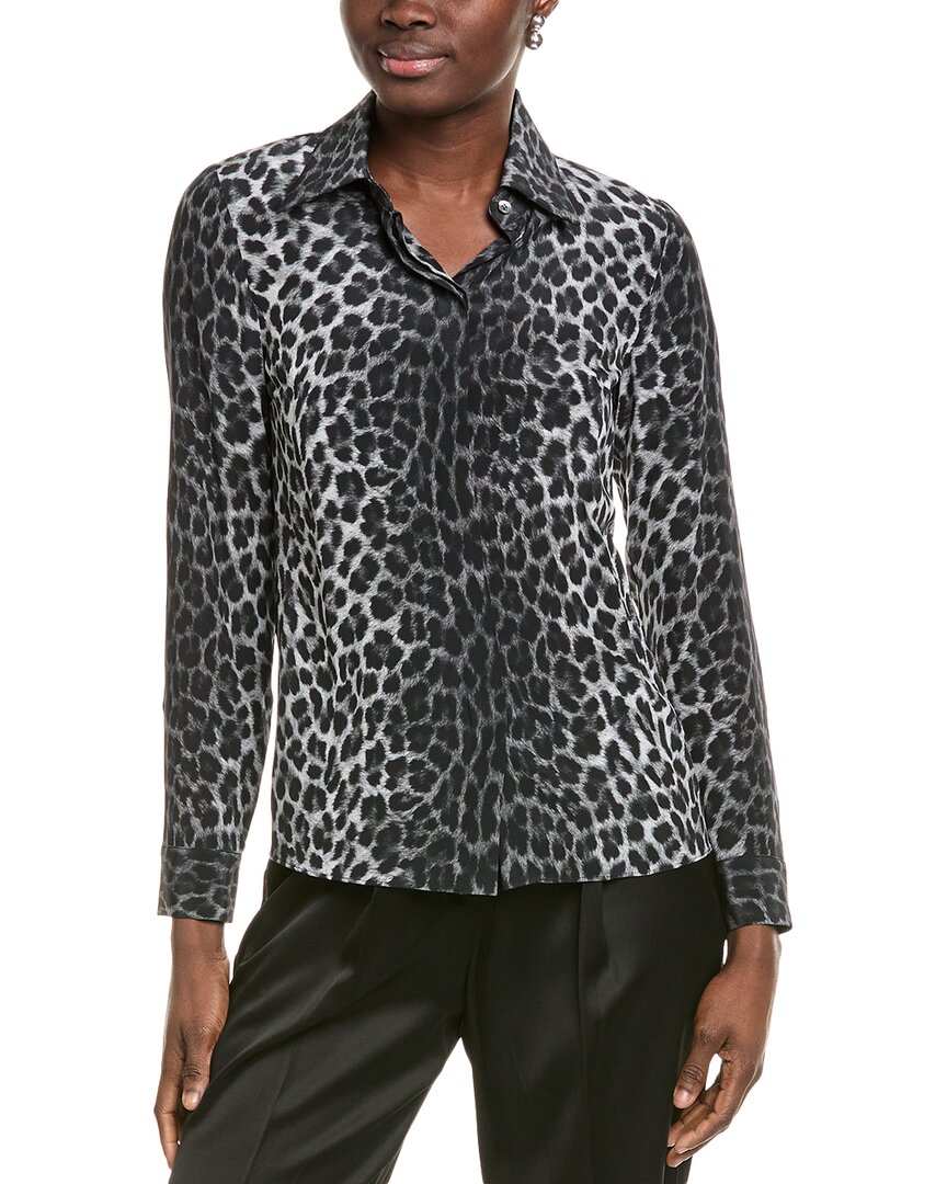 Michael Kors Collection Hansen Silk Top In Black